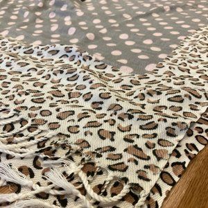 Polka Dot and Leopard Print Scarf/Wrap